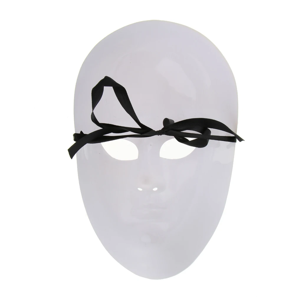 Unisex Hip-Hop GHOST DANCE Mask White Popping Face for Masquerade Ball Party Halloween Carnivals Adjustable Strap Mask 