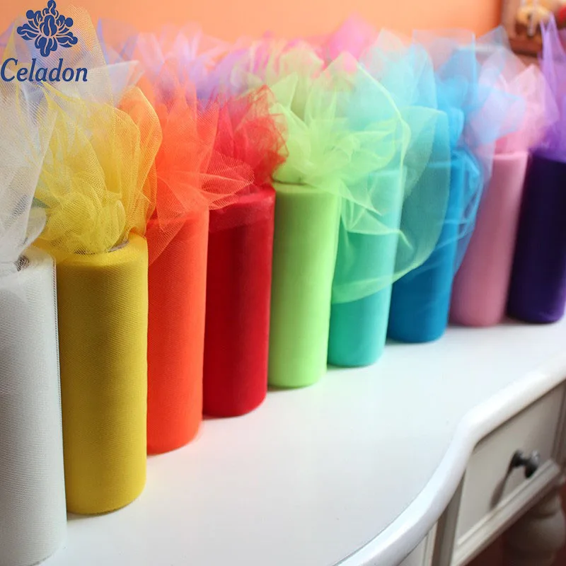 

25 Yard 15cm Tulle Roll Tutu Skirt Pom DIY Wedding Birthday Decoration Gift Bow Baby Shower Princess Party Decor Suplies