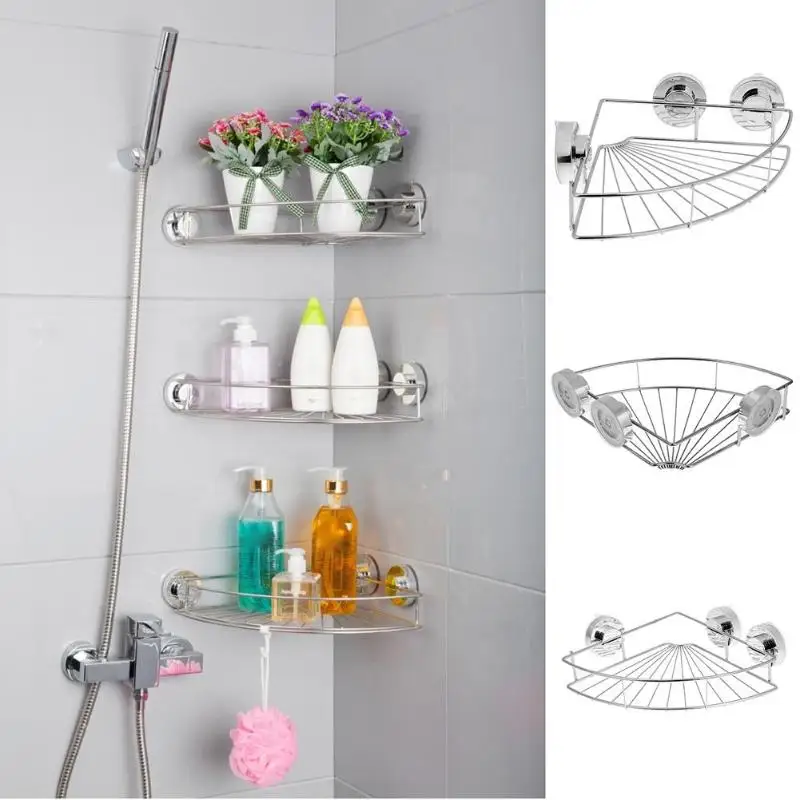 Stainless Steel Bathroom Shelves Vacuum Suction Cup ...