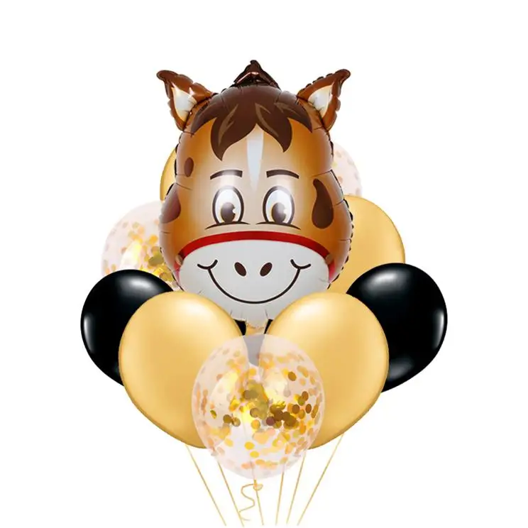 10 шт., новые воздушные шары из фольги в виде животных, конфетти, надувные воздушные шары для дня рождения, вечеринки, свадьбы, для детского душа, детские игрушки