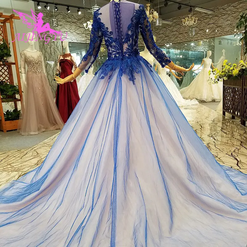 AIJINGYU/свадебное платье с длинными рукавами в португальском стиле, настоящая фотография в Турции, Настоящее Белое платье королевы, свадебные