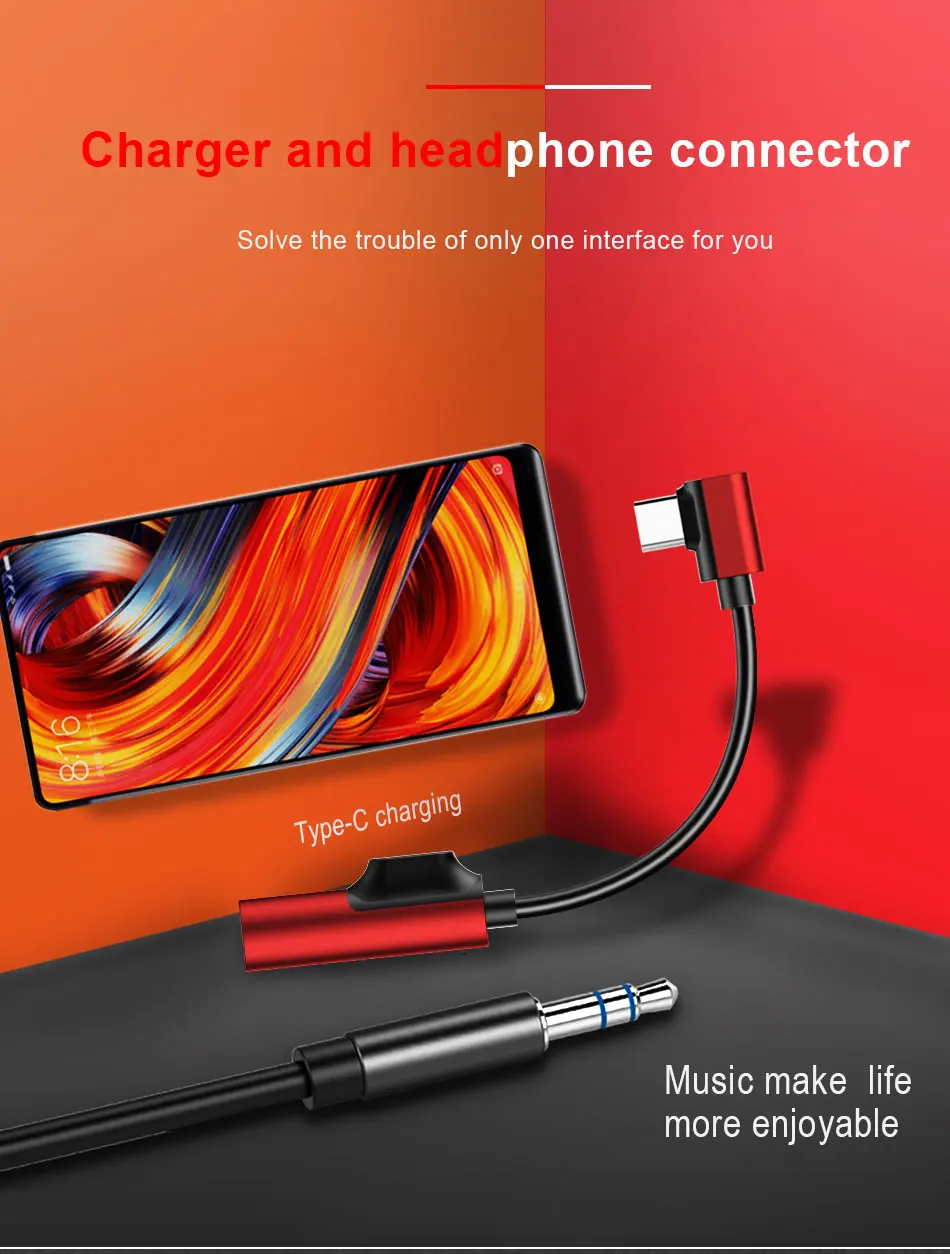 !ACCEZZ USB Type C Earphone Connector For Xiaomi Mi 6 5 Huawei Mate 10 Pro Fast Headphone Jack Splitter Charging Audio Adapter (1)