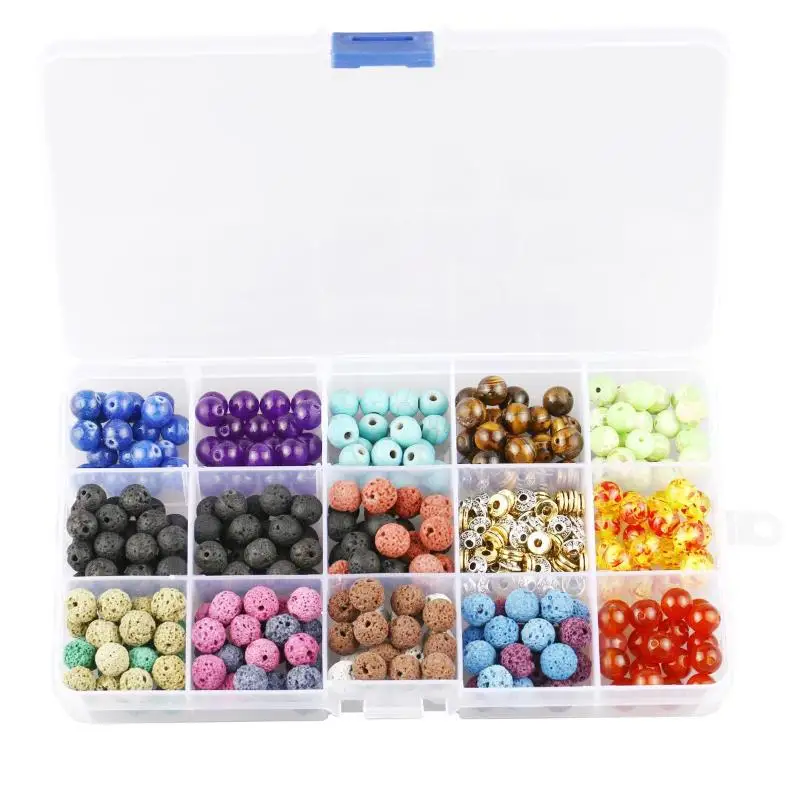 

Natural Stone Round DIY Beads Kit for Bracelet Making ,Including Buddha& Skull beads & Elastic String & Beadings Box
