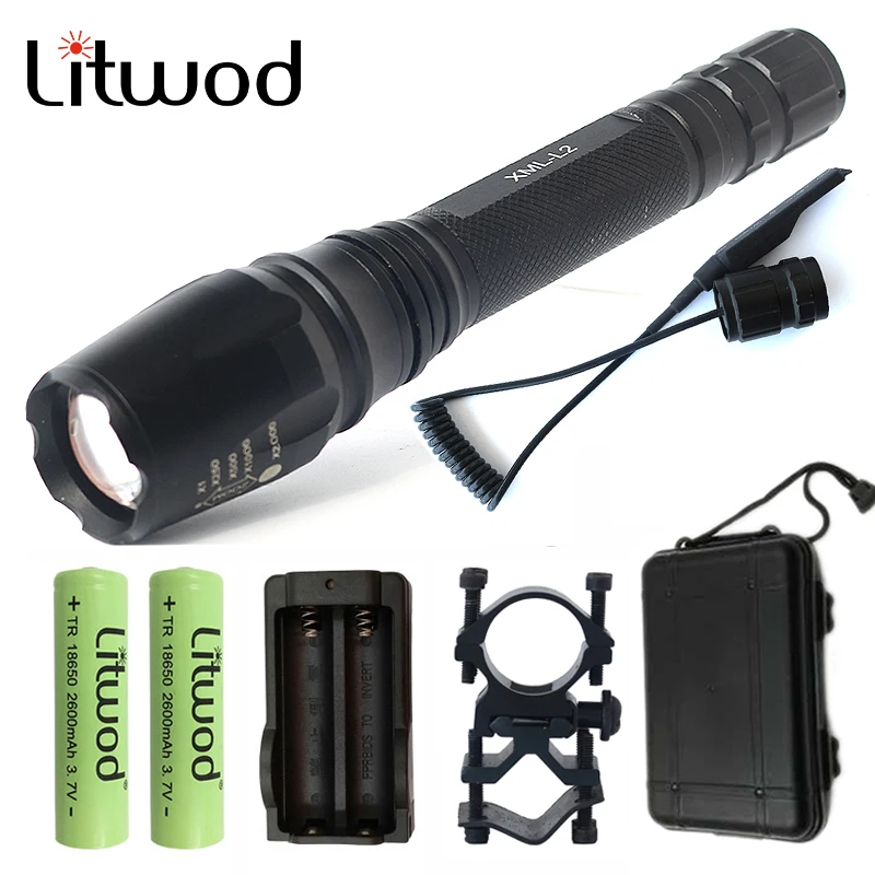 

Litwod Z20 tactical LED flashlight torch light XHP50 XM-L2 U3 & T6 zoom led bicycle light hunting flashlight 18650 Battery