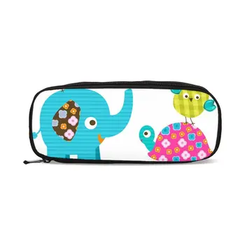 

Elephants Kawaii Kids Pen Bag Coin Bag Wallet Purse Cosmetic Box Boys Girls Pencil Pouch Shcool Stationery Case Women necessarie