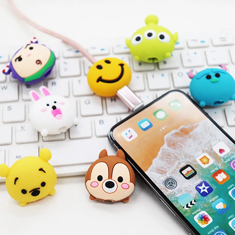 

Hot Sale Cable Bite Cute Animal Accessory 4CM Android Apple Protector J&K Style Creative Gifts Squishy Prank Toy Funny