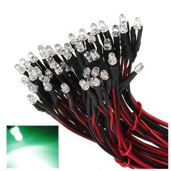 

Hot 20 pcs 12V 20cm LED Pre wired 3mm green
