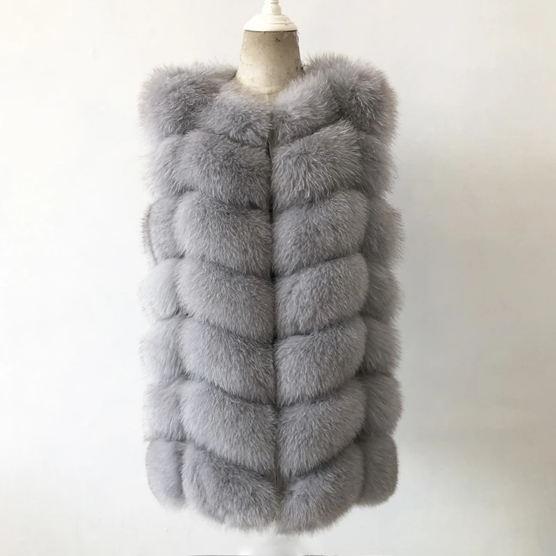 

Free shipping female real fur coat 100% natural fox fur vest European popular casual fur jacket