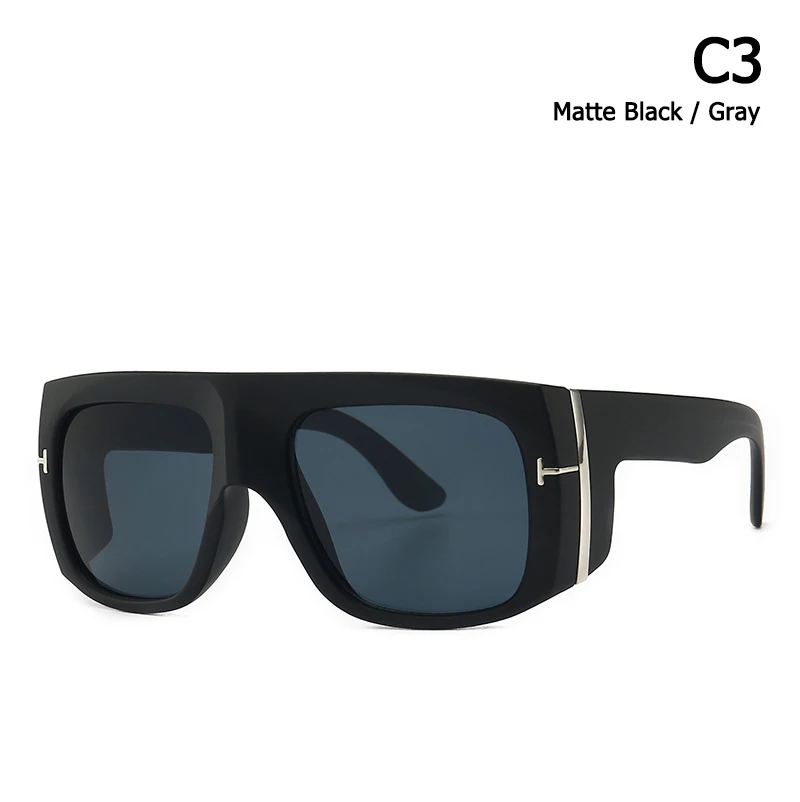 JackJad модные современные защитные Винтажные Солнцезащитные очки для женщин и мужчин с Т-образным металлическим градиентом солнцезащитные очки UV400 Oculos De Sol FT0733 - Цвет линз: C3 Matte Black