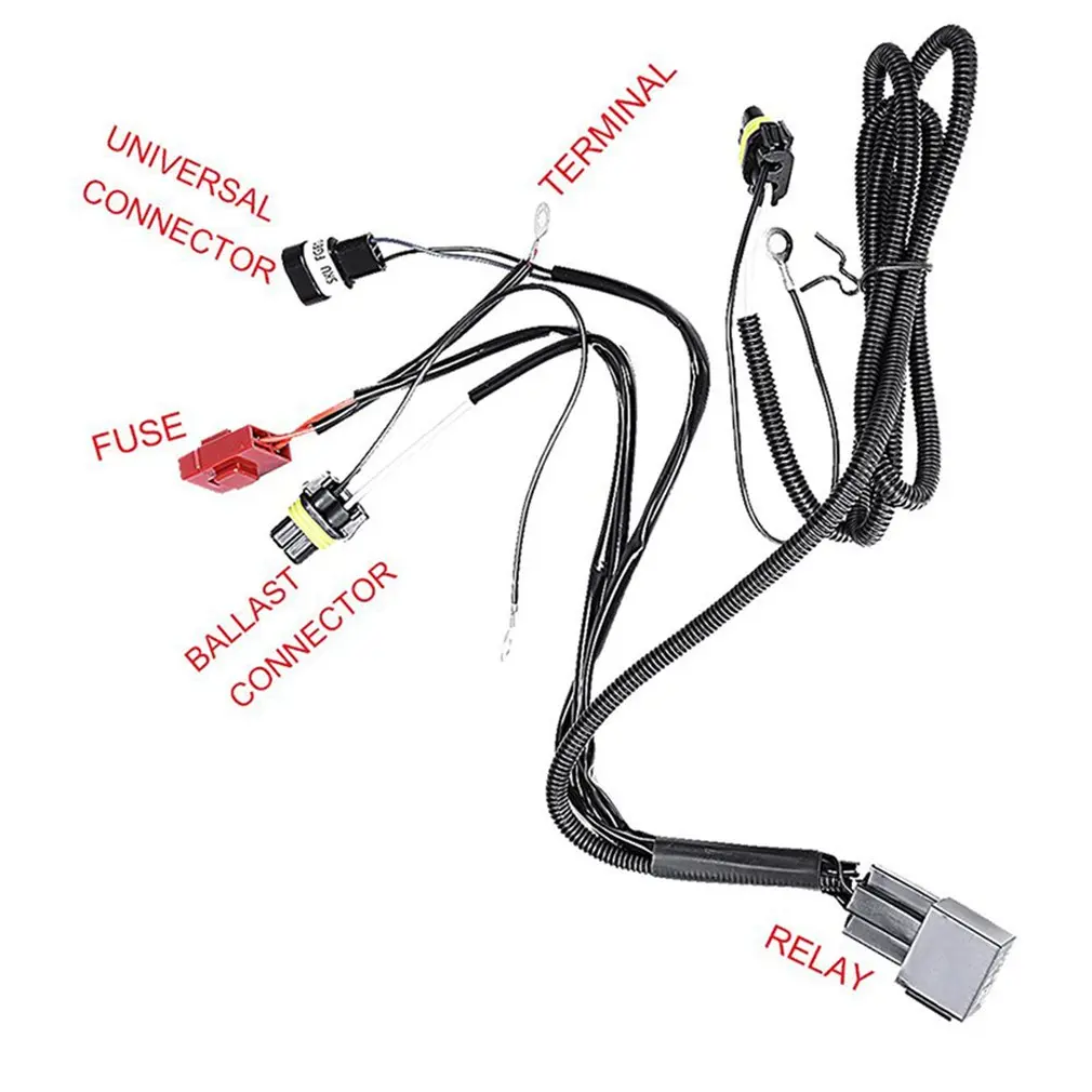 

12V 55W 9005 9006 Bulb Strengthen Line Multifunction HID Xenon Controller Cable Relay Harness Car Headlight Wiring Kit