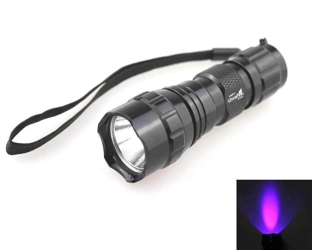 Фонарик со светодиодной УФ лампой 10000 нм (1xCR12 3A/1x16340)|uv led flashlight|led flashlightled uv flashlight |