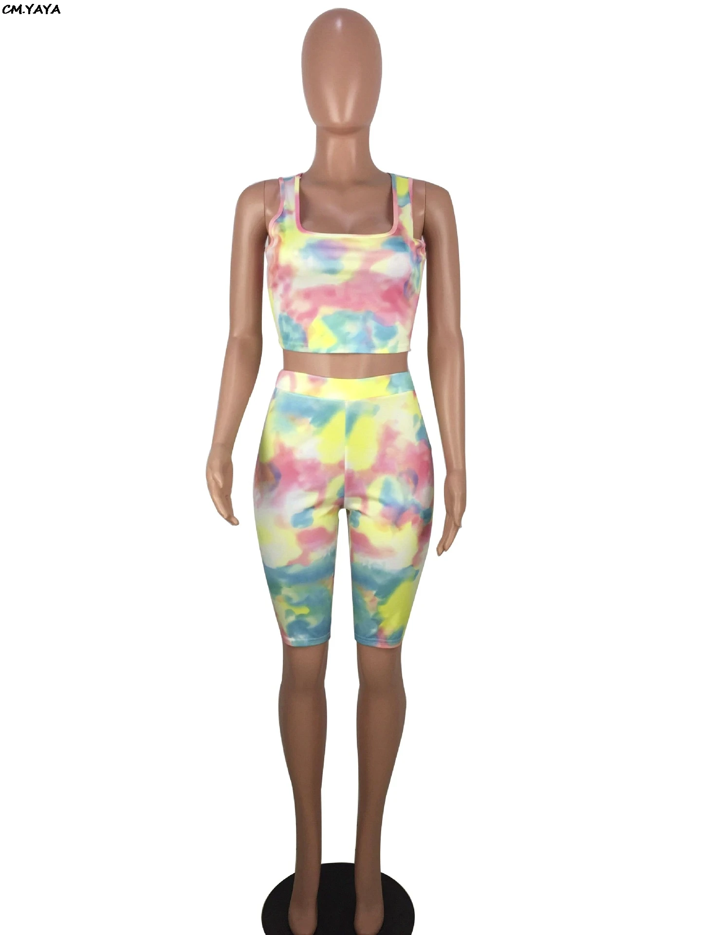 Женский спортивный костюм футболка карандаш до колена с принтом tie dye galaxy из двух