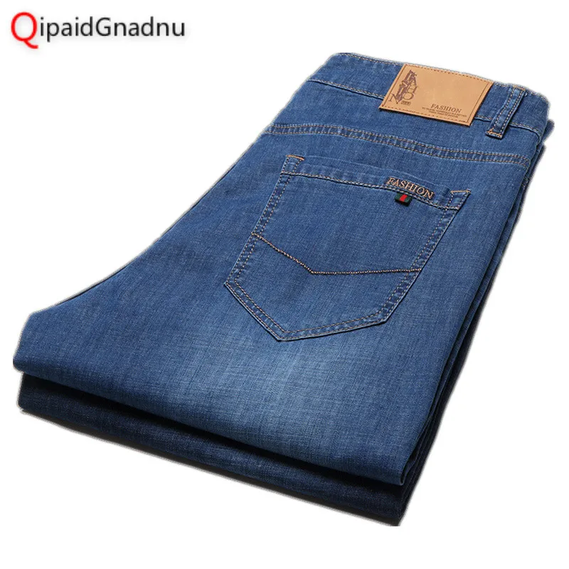 2018 новый бренд стрейч тонкий высокое качество хлопок Мужские джинсы деним короткие мужские высотой до колена мягкие синие повседневные