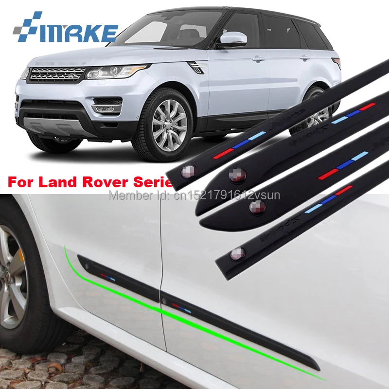 

smRKE Car styling Rubber Doors High Quality Side Anti Scratch Protector Bumper Guard Scratch Guard Sticker Label For Land Rover