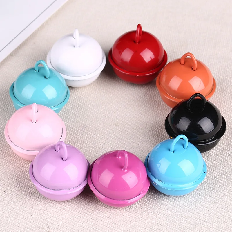 

20pcs Color Bell Christmas Decor Pet Cat Puppy Pendants Hanging Xmas Tree Ornaments Key DIY Crafts 22mm color Random