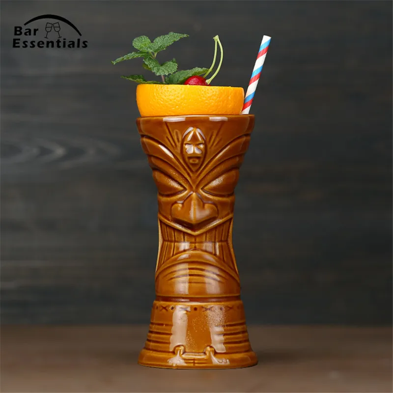 KON Tiki кружки, кружки для коктейлей, кружки для пива, напитков, кружки для вина, керамические бамбуковые листья, кружка Tiki, 650 мл, инструмент для бара