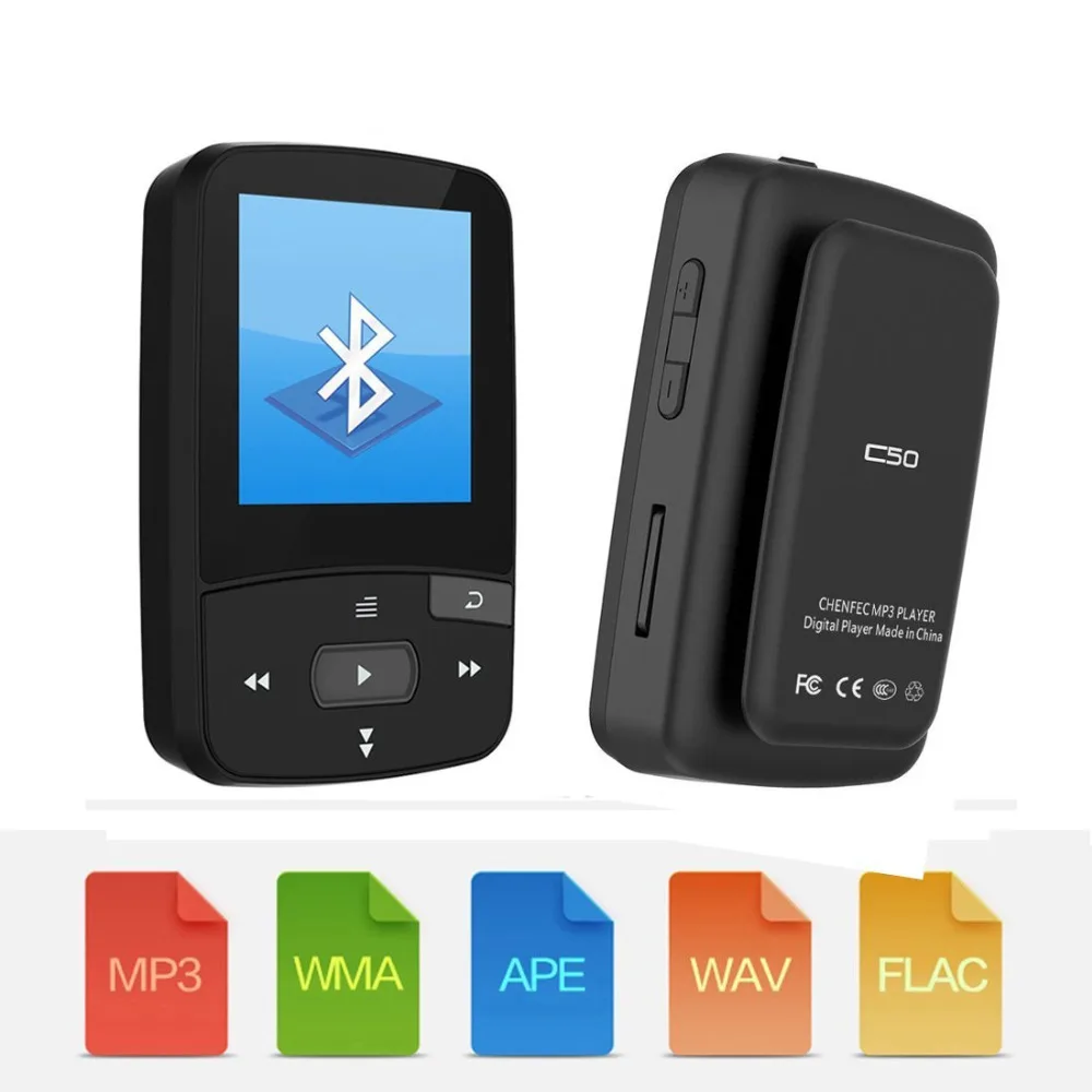 ChenFec C50 8 Гб клип Bluetooth MP3 плеер 1,5 дюймов Экран мини Размеры без потери качества звука музыкальный плеер с FM радио Запись голоса