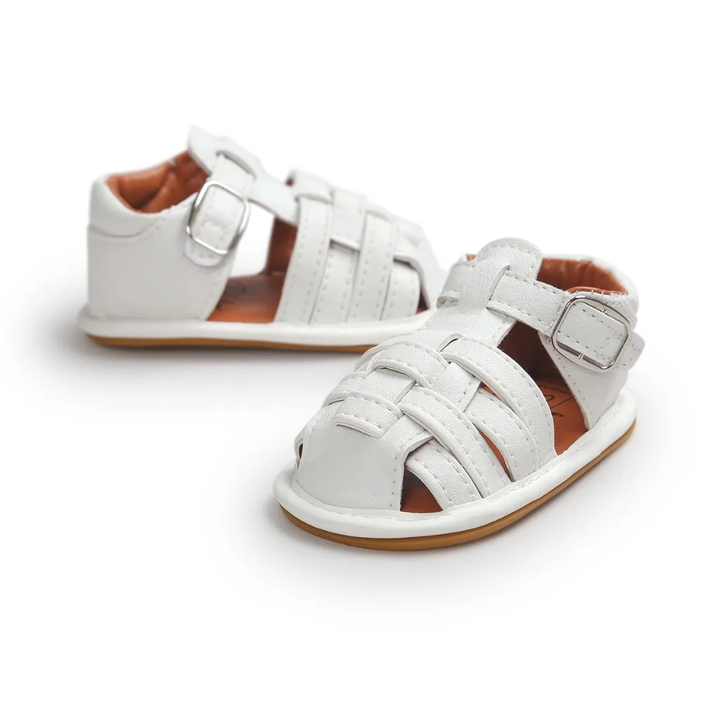 Белые детские сандалии, летняя обувь из искусственной кожи с цветочным узором для новорожденных девочек и мальчиков, обувь для малышей, много цветов на выбор. CX52A