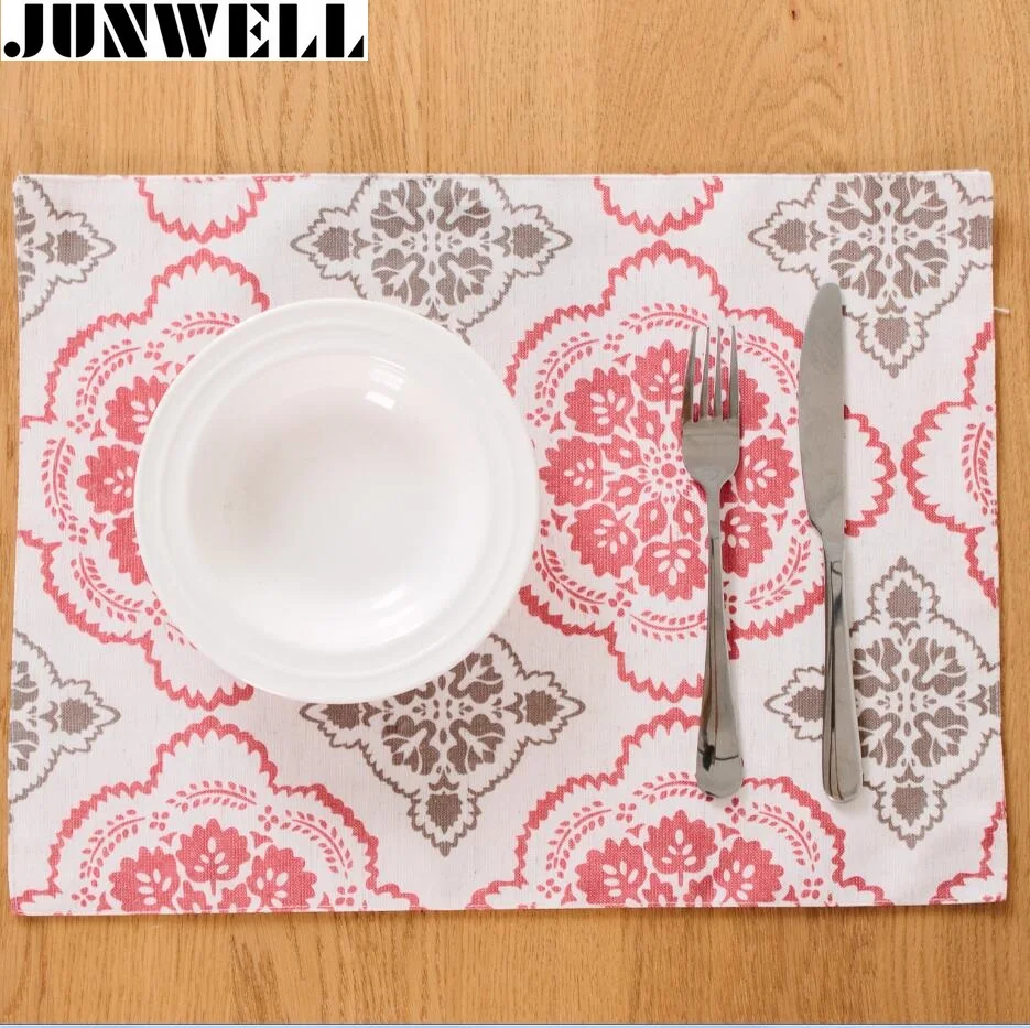 

4PCs Set Junwell Fashion Printing Table Placemat Colorful Table Napkin
