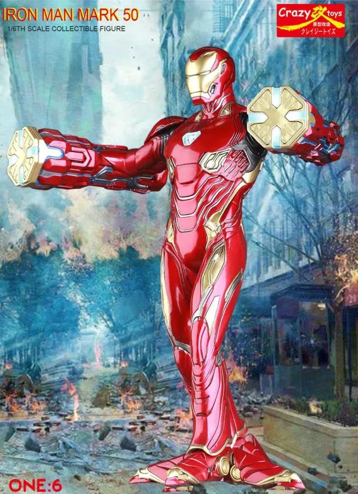 Сумасшедшие игрушки Marvel Мстители Железный человек MK50 1:6 ПВХ Коллекционная