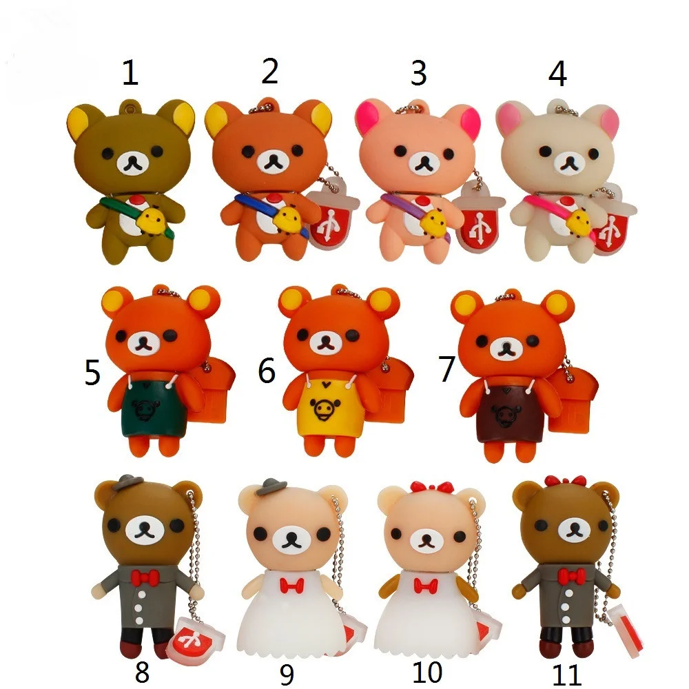 

Personalized Cartoon Plastic Bear USB Flash Drive Hi-Speed 4GB 8GB 16GB 32GB pen drive 64GB U Disk Pendrive flash memory stick