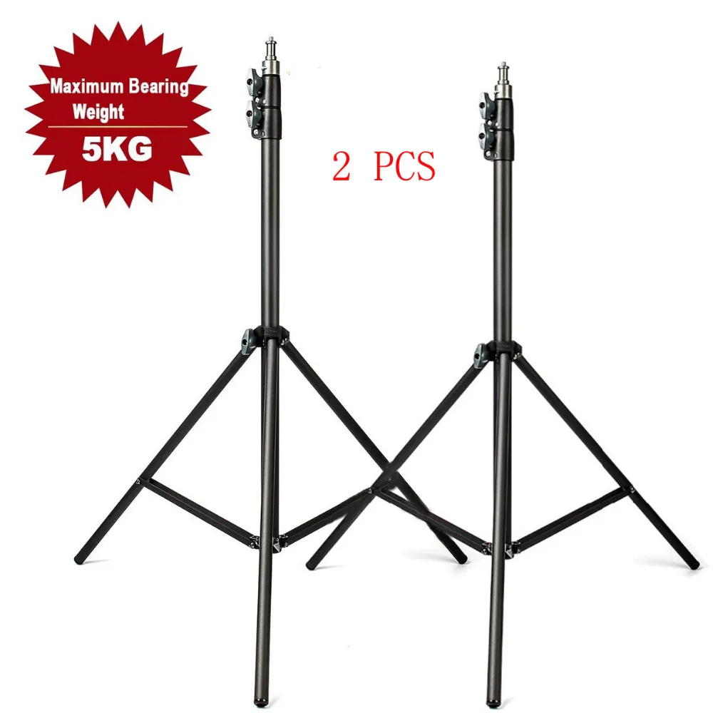 2pcs Eachshot 200cm 2m Light Stand Tripod With 1 4 Screw Head with Camera Tripod