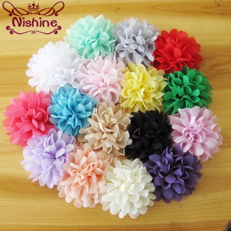 Nishine 10 шт./лот 4 &quotмягкие шифоновые цветы Flatback Flet цветок для одежды аксессуары