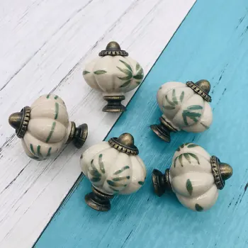 

5x Kids Room Vintage China porcelain Drawer Knobs and Handle Dia 34mm Children Decorative Cabinet Dresser Pull Ceramic Door Knob