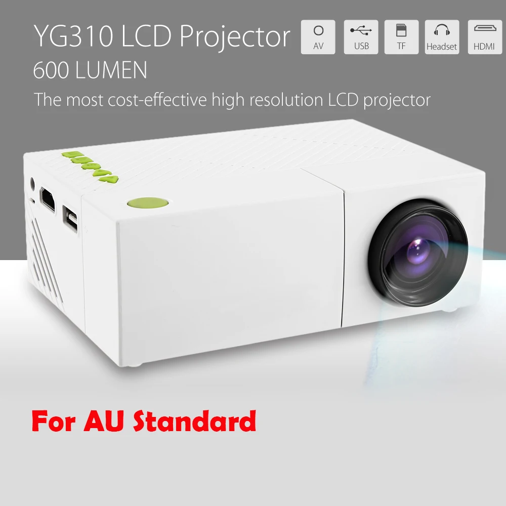 AU Standard Mobile Portable LCD Projector Built-in Speaker Home Theater Movie Mini Projector Home Cinema System DLP HDMI Video