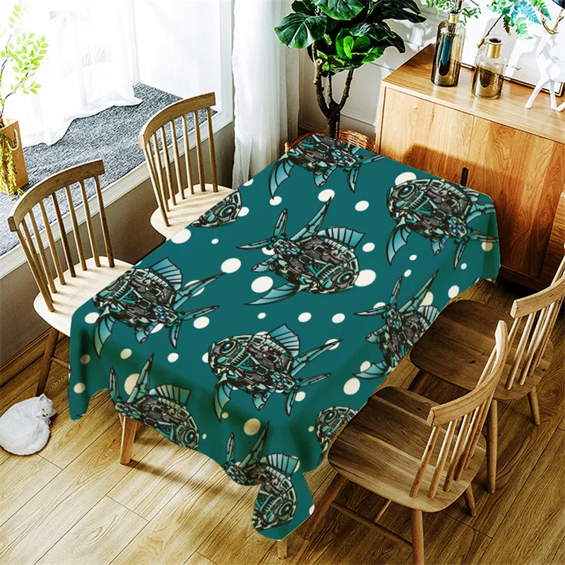 

Cartoon Machine Cannibalism Tablecloth Creative Pattern Polyester Comfortable Waterproof Oilproof Table Cloth Cover for Home