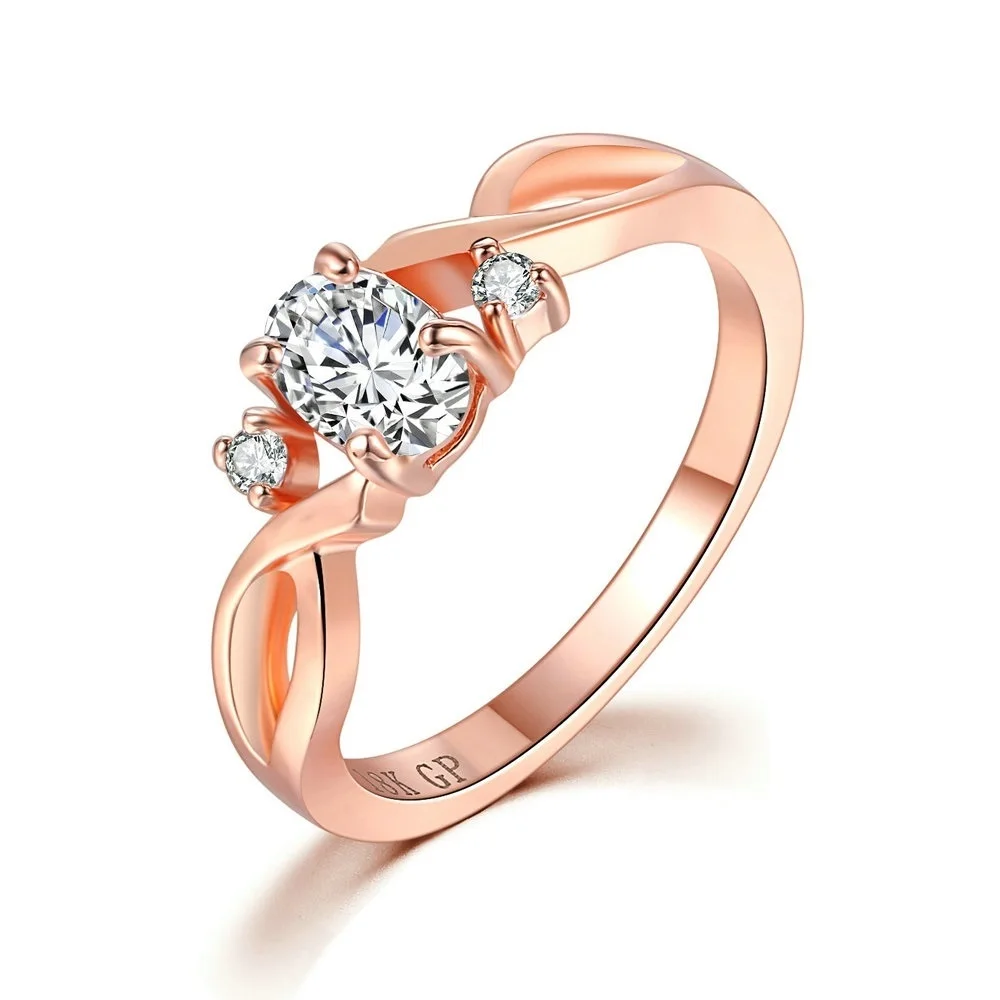 

TRACYSWING Wedding Rings For Women Simple Wavy Shape Four Claw Oval Cubic Zirconia Party Gift Fashion Jewelry TWR785