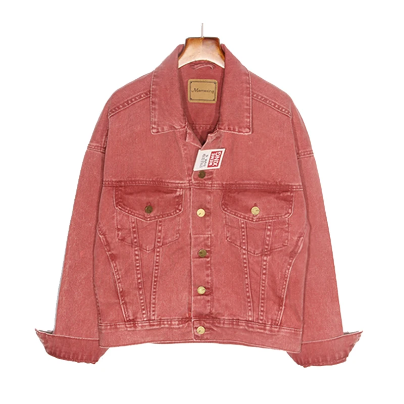 Bright Colors Women Casual Denim Jackets Spring Fall Fashion Solid
