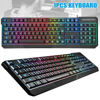 

7-Color Colorful Backlight Keyboard USB Wired Gaming Keypad for Desktop Laptop Computer GDeals