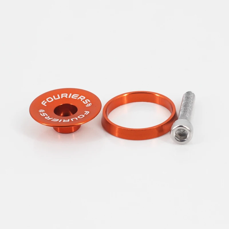 Fouriers CNC велосипедная гарнитура верхняя крышка Для 28,6 мм вилка 1 1/" Steerer труба крышка штока прокладка TC-DX002 - Цвет: orange