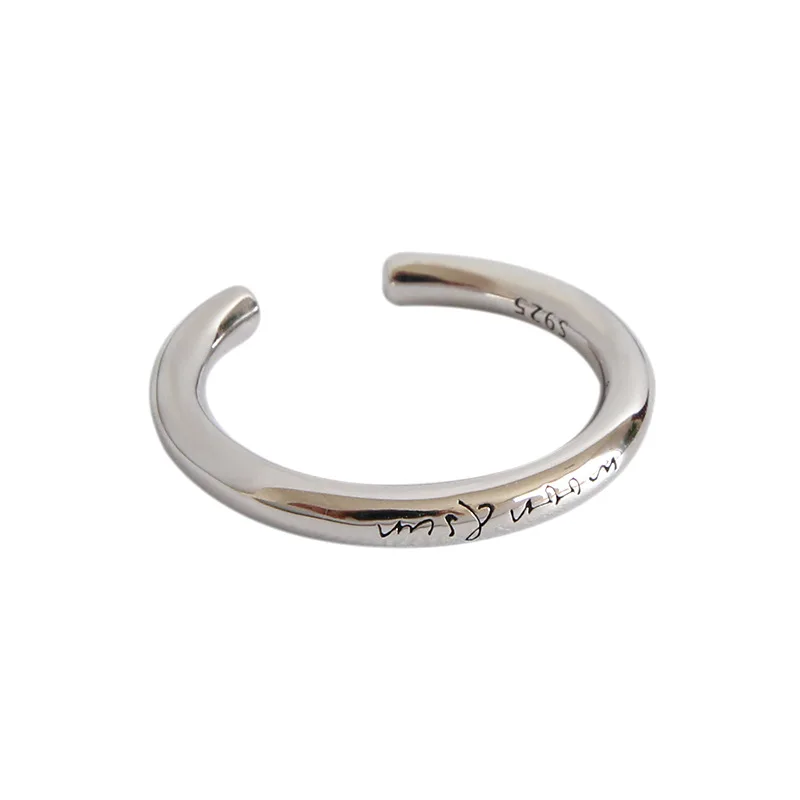 

Simple English Letters 925 Sterling Silver Adjustable Ring