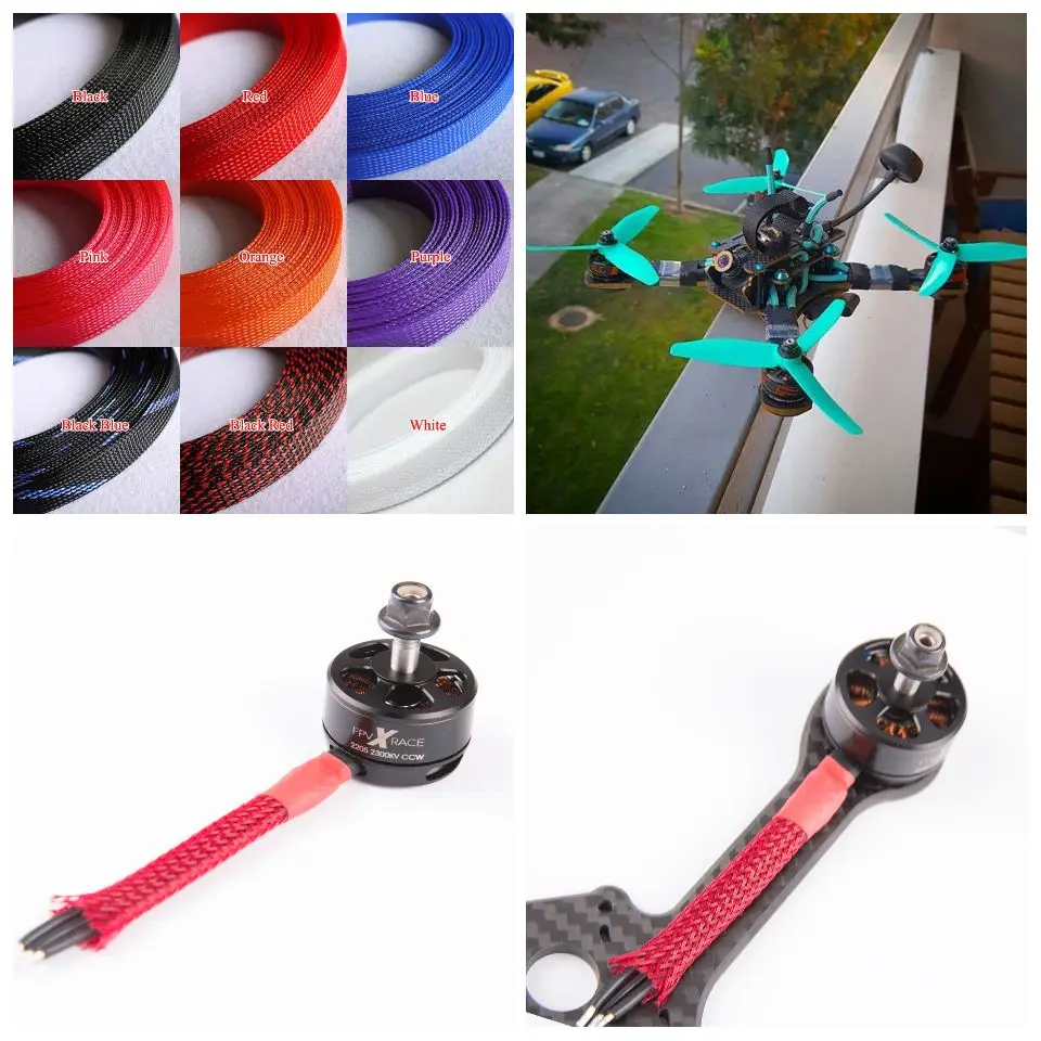 1 Meter 6mm New Tight Braided font b PET b font Expandable Sleeving Cable Wire Sheath