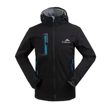 Outdoorová větru a vodě odolná bunda s kapucí pro muže