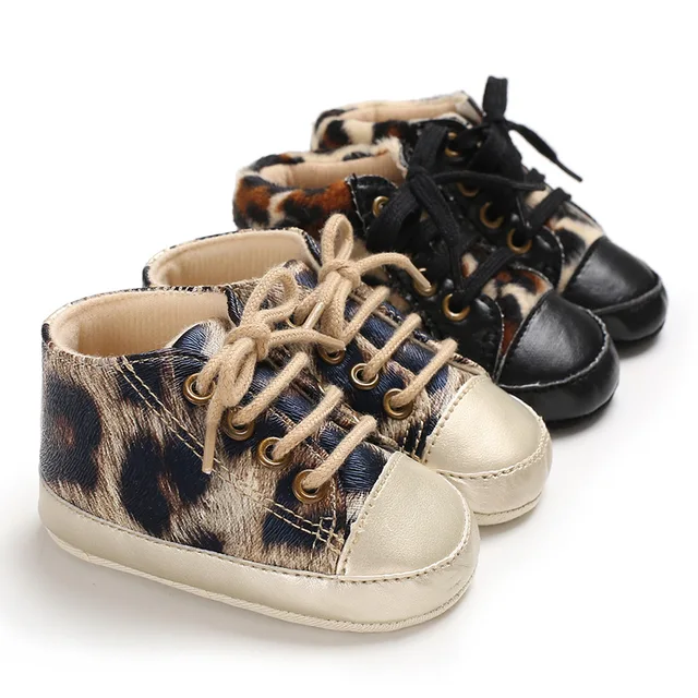 US $4.20 Newborn Baby Sneakers Moccasin Babies Crib Leopard print Shoes Boys Girls Soft Bottom PU Leather To