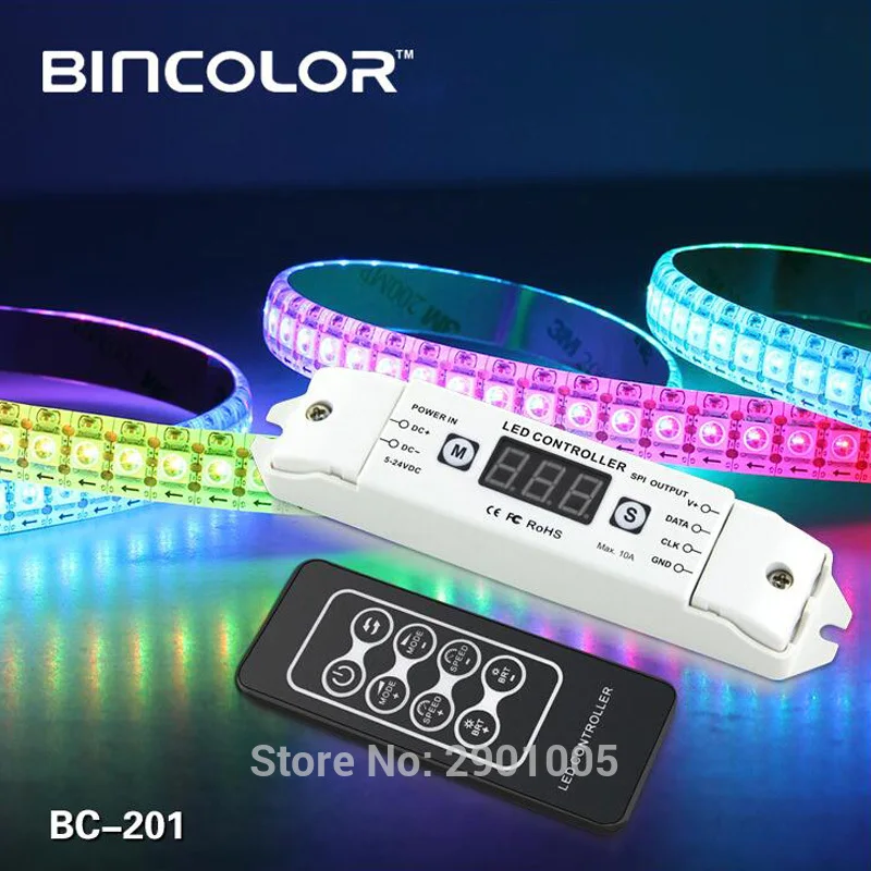 NEW LED Pixel SPI Strip Controller RGB RGBW Dimmer DC5V-24V Digital Addressable Control 2801 2811 2812 8806 IC Tape Strip Lights dc5v sk6812 led strip rgbw rgbww rgbnw wwa similar ws2812b individual addressable led tape 30 60 96 144 leds m led ribbon