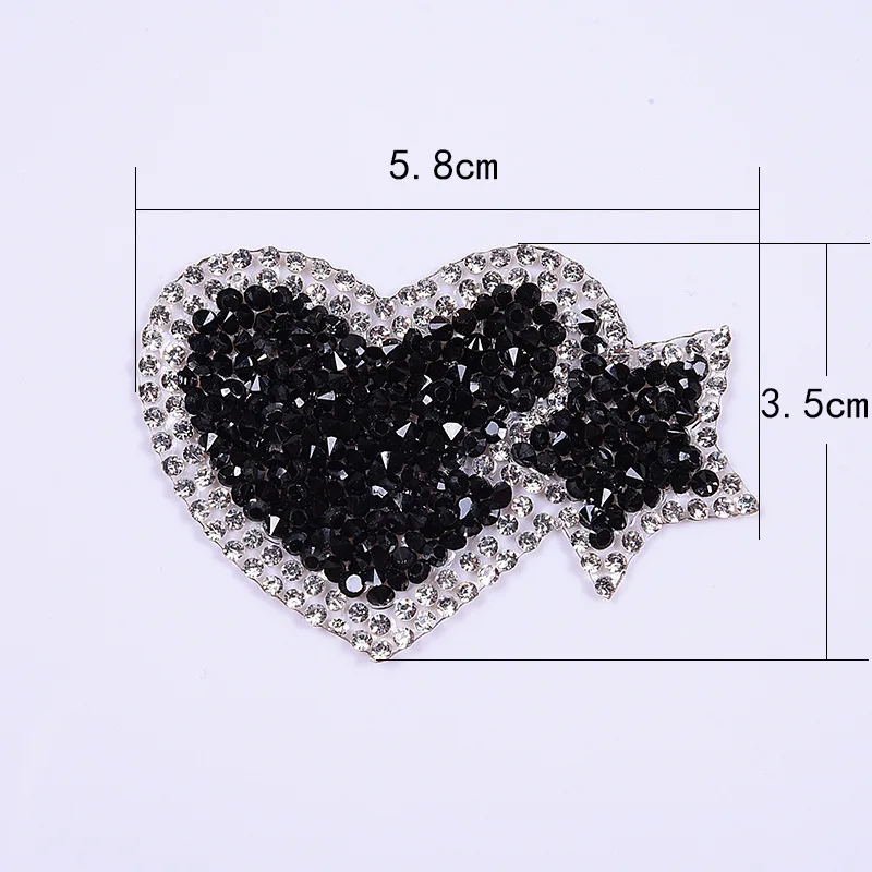 Heart Star Rhinestone Patches Diy Clothing Accessories Bags Shoes Hats DIY Rhinestone Pattern parces - Цвет: 1