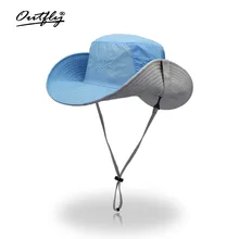 Outfly Панамский Человек Лето рыбак шляпа джунгли камуфляж рыбак шляпа с широким бантом шляпа пляжная шляпа