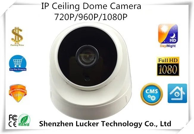 

IP Ceiling Dome Camera 720P/960P/1080P 2.0MP Network CCTV Security PoE Audio 8 Array Infrared LEDs P2P Survillance