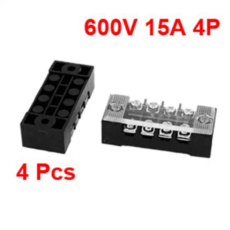 Buy 40 Pcs Terminal Blocks 2 Rows 4 Position Wire Protector 600V 15A Terminals
