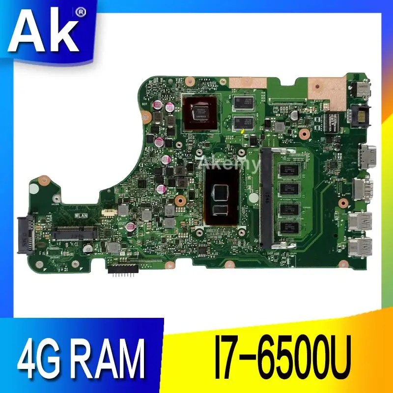 

AK X555UJ Laptop motherboard for ASUS for ASUS X555UJ X555UF F555U X555UB X555UQ X555UTest original mainboard 4G RAM I7-6500U