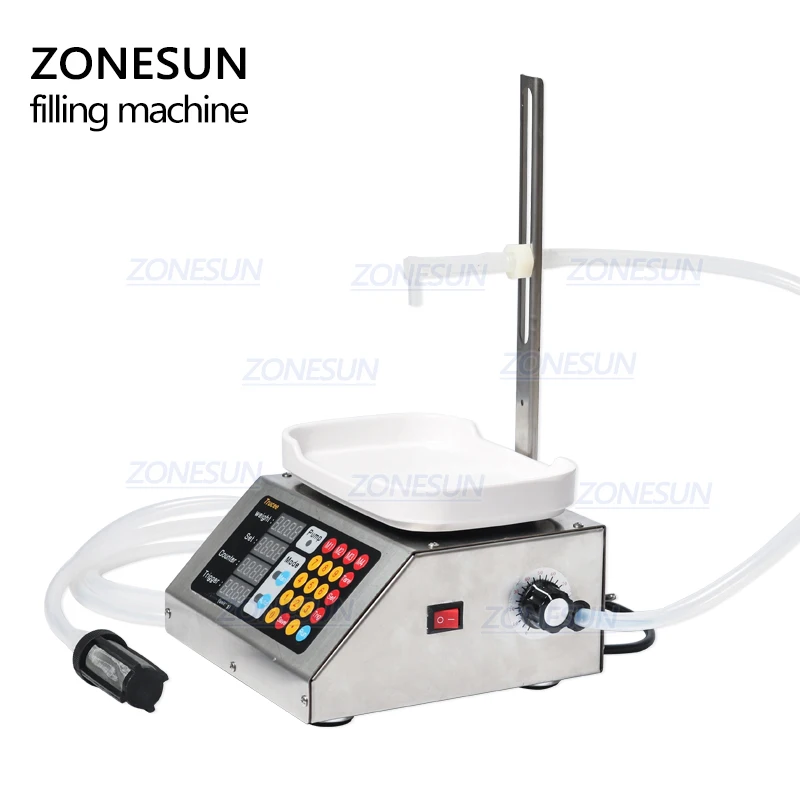 ZONESUN 10-3000 мл маленькая автоматическая машина для наполнения жидкостей с ЧПУ 110 V-220 V парфюмерная фасовочная взвешивающая машина молочный напиток наполнитель
