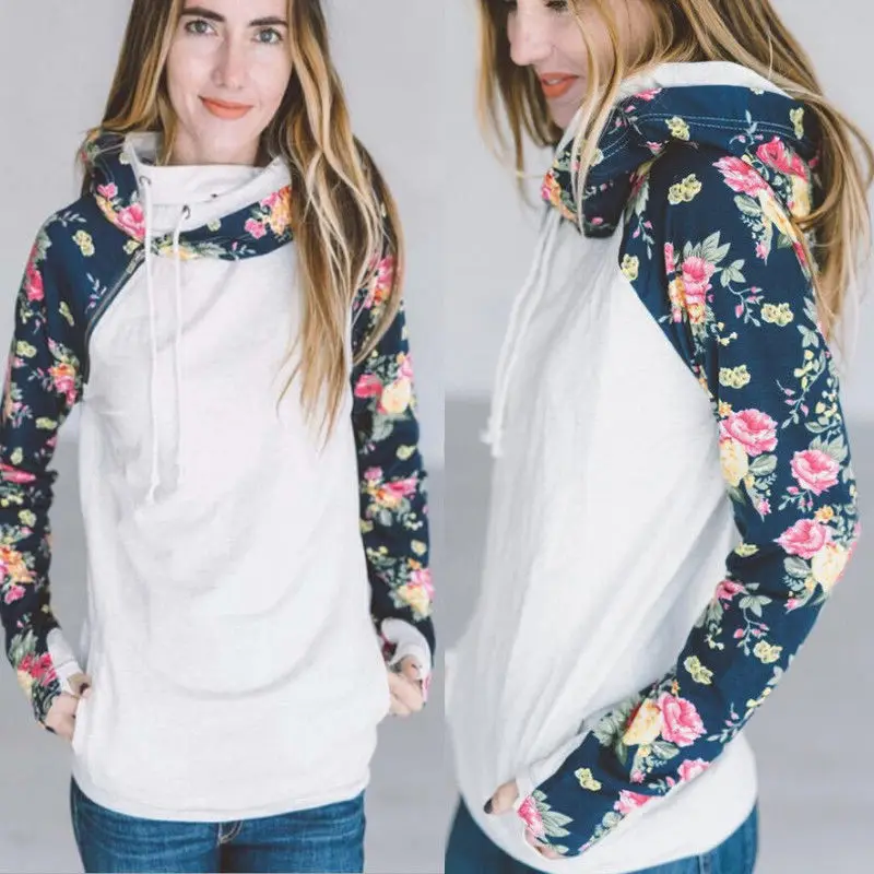 Hoodies Floral Print Sweatshirt 2017 Autumn Winter Women Fashion Warm ...