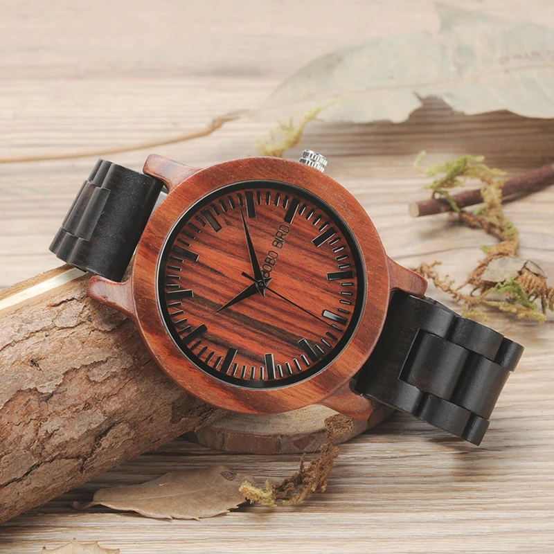 BOBO BIRD 2017 V-M05 Watches Mens New Arrival Top Brand luxury Two Colors Combination All Wood Quartz Wristwatch
