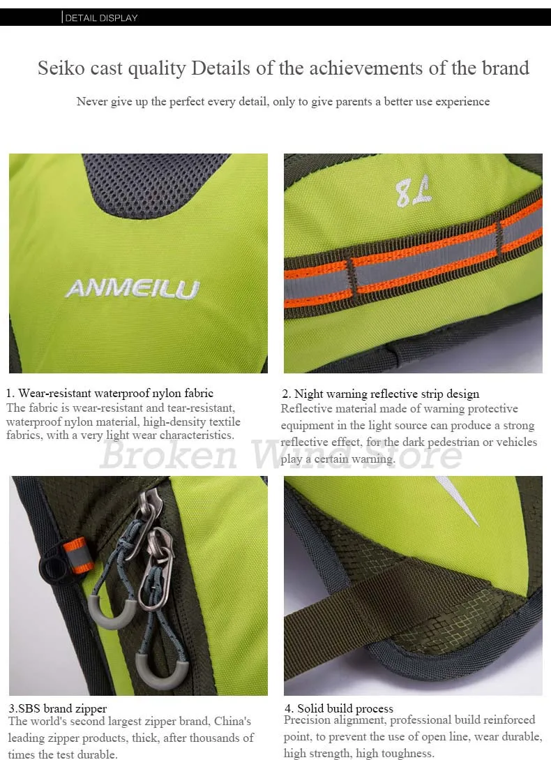 Clearance Anmeilu 5L Bike Water Bag Waterproof Nylon Bicycle Shoulder Backpack Breathable Running Cycling Rucksack Hydration Bag Mochila 26