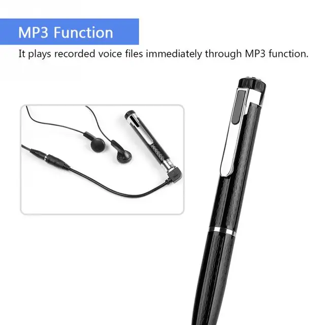10-hour Digital Voice Recorder Pen 192Kbps One-button Audio Recorder Noise Reduction