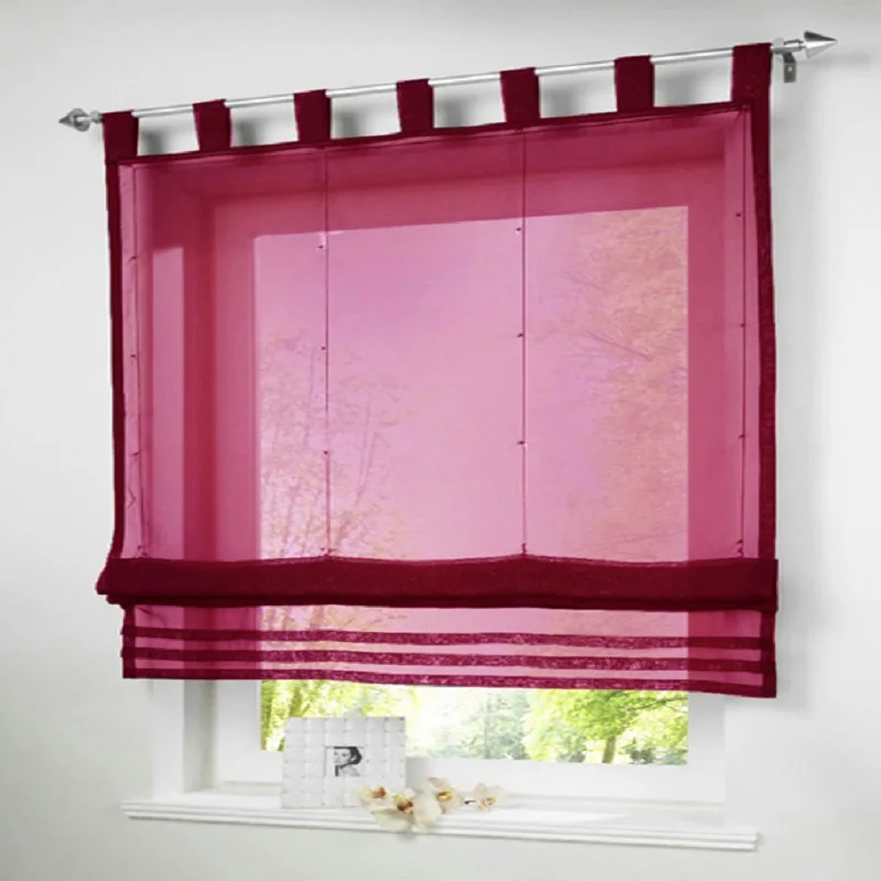 

Short Voile Kitchen Curtains Height Liftable Gauze Small Coffee Curtain Blinds Tulle Screening Panel for Bedroom living room